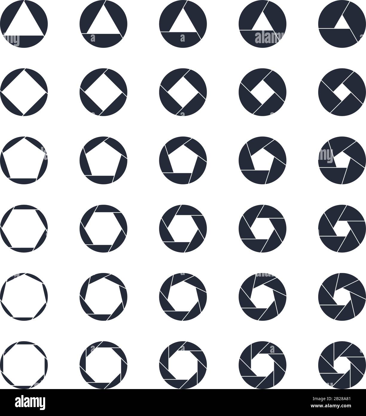Camera shutter, Icon elements, logo element, graphic object, geometry