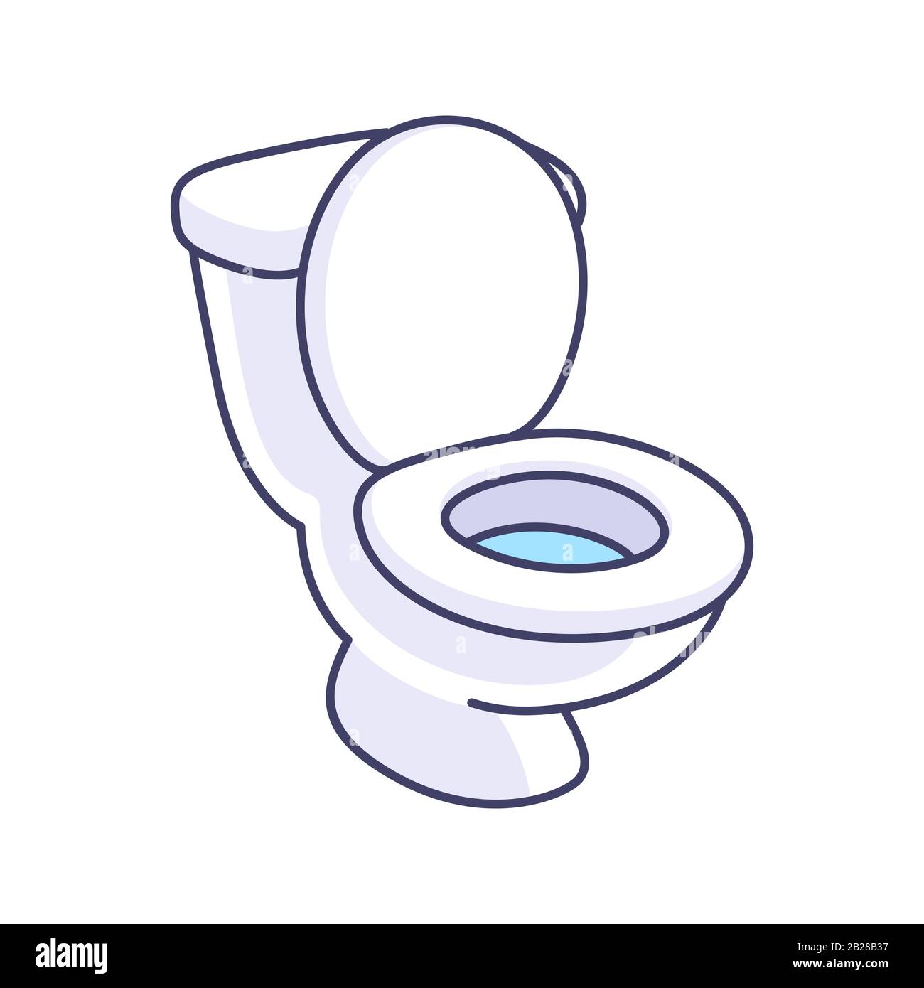 Toilet bowl cartoon drawing. Simple vector clip art illustration. Stock Vector