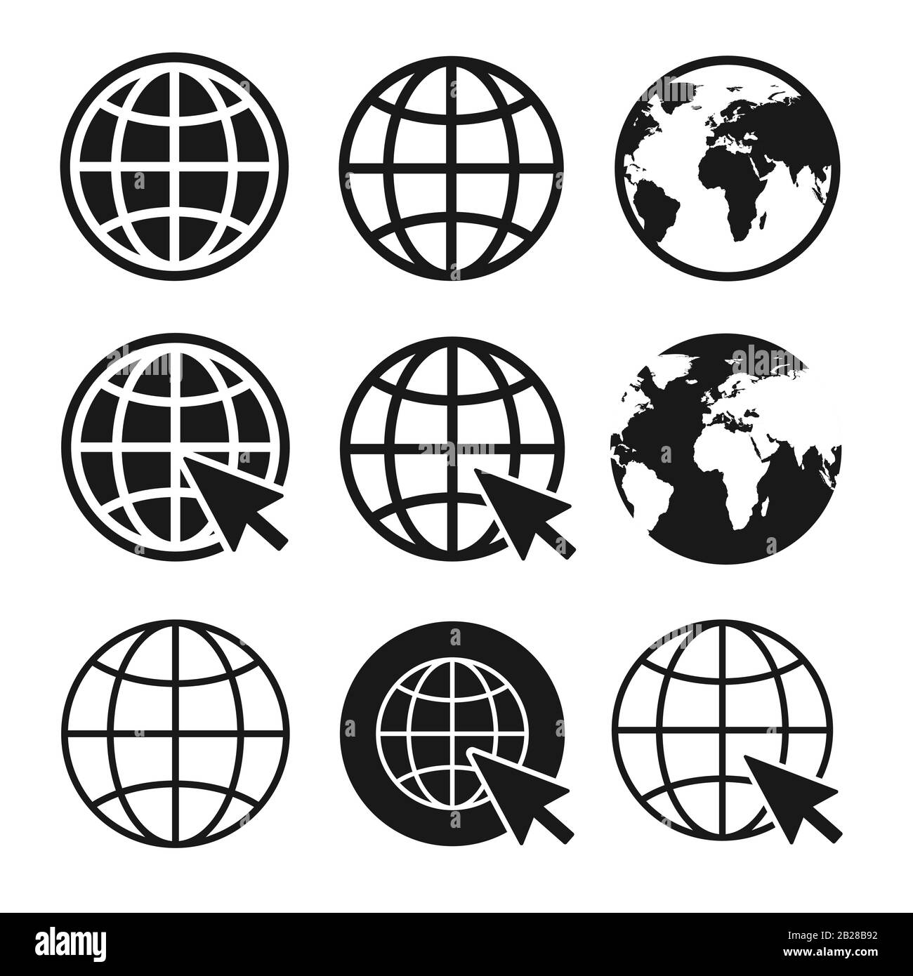 Web site icons set. Globe icon symbol set. Vector Stock Vector Image ...