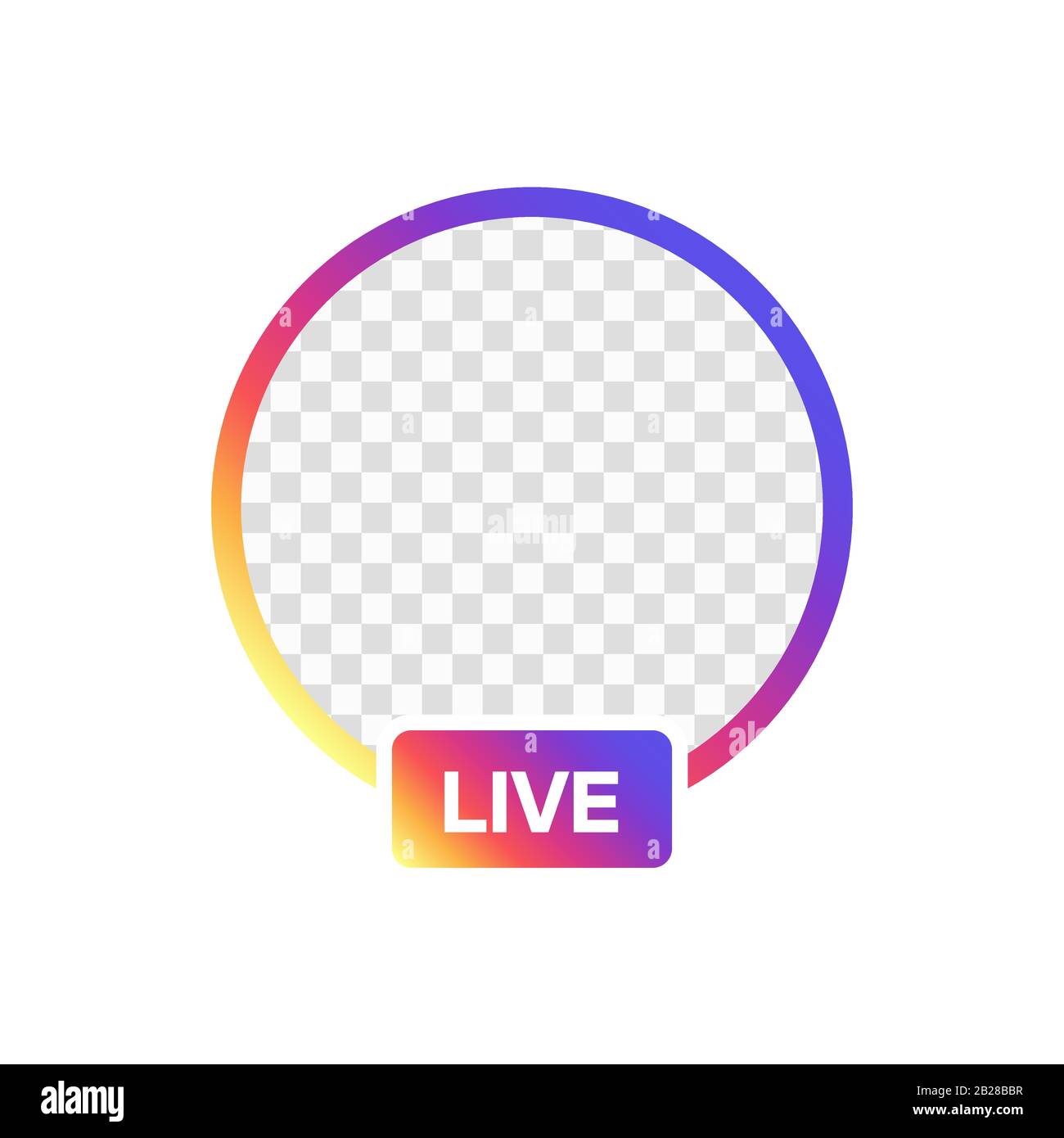 Social media icon avatar. Stories LIVE. Vector illustration Stock Vector