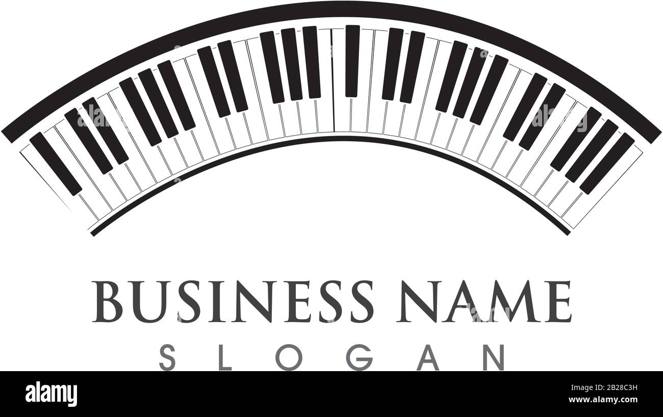 Piano logo icon vector ilustration template Stock Vector