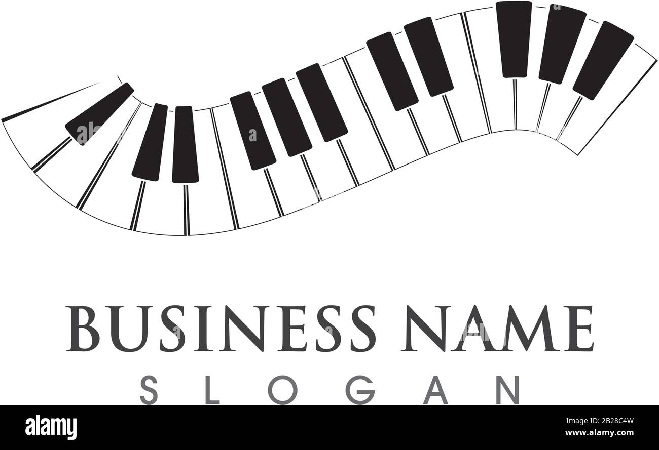 Piano logo icon vector ilustration template Stock Vector