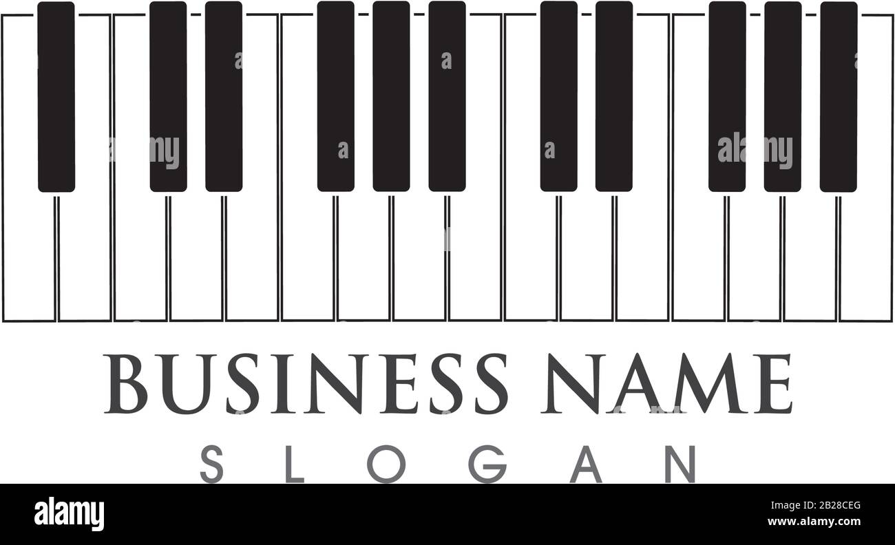 Piano logo icon vector ilustration template Stock Vector