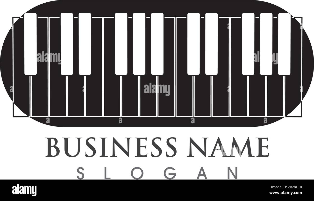 Piano logo icon vector ilustration template Stock Vector