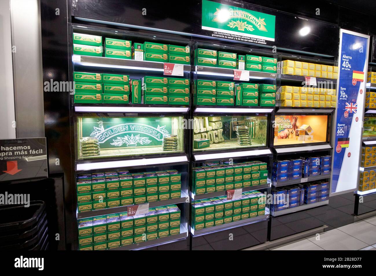 tobacco for sale at duty free shopping in terminal t1 arricife cesar