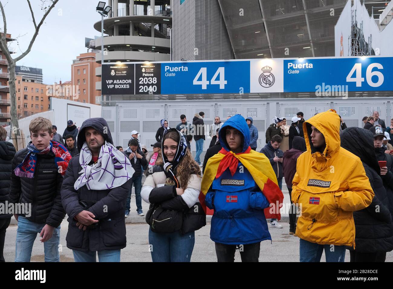 Madrid Spain 01st Mar 2020 Pre Match Environment General View Of Fans Holding Up A Scarf