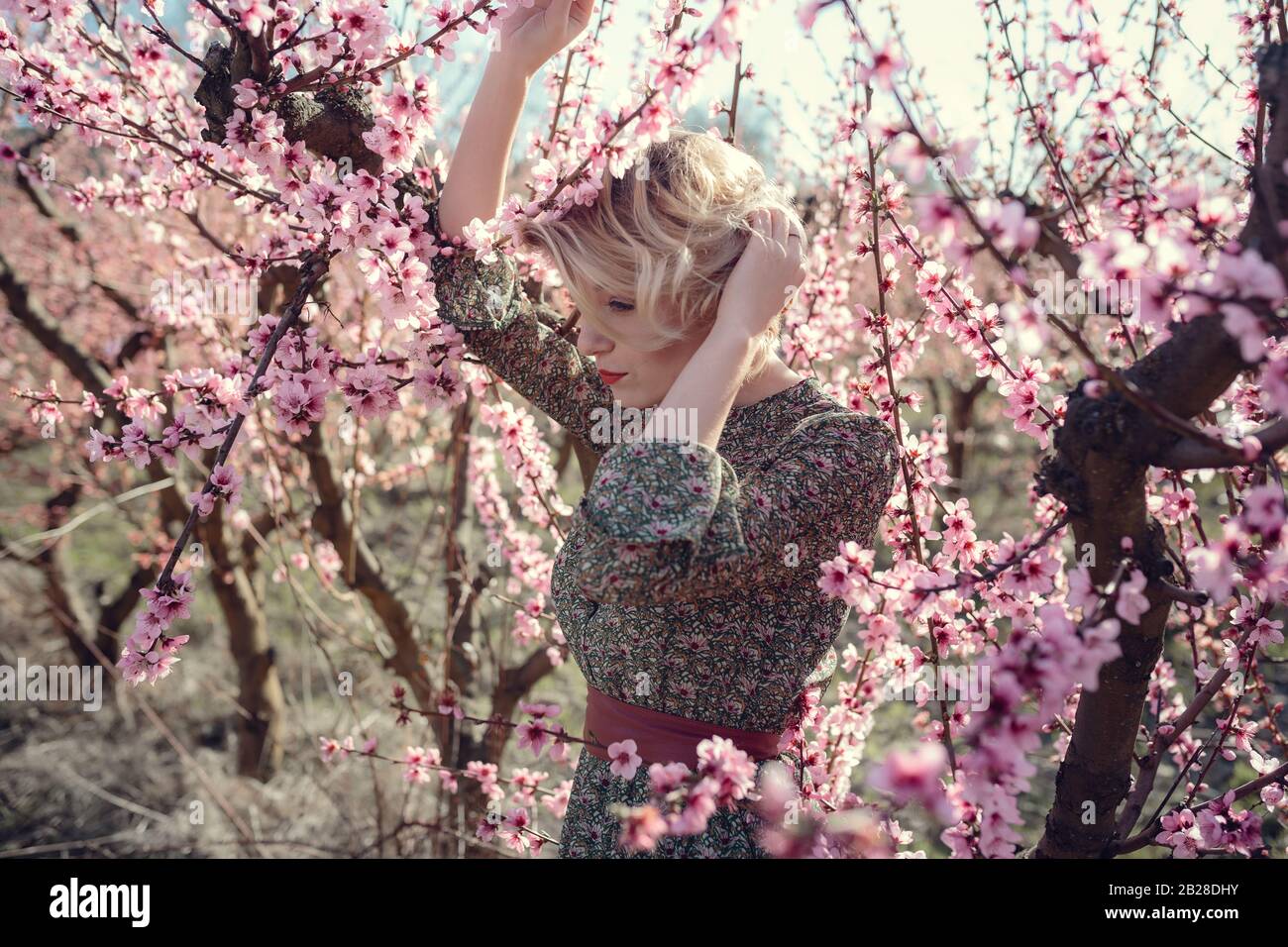 fashion outdoor photo of gorgeous young woman in elegant dress posing ...