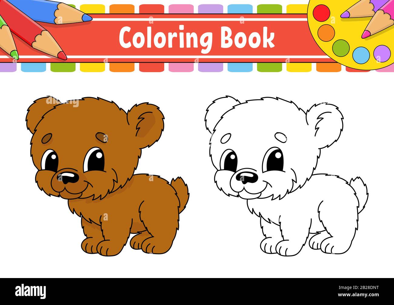 Coloring book for kids. Cheerful character. Vector color illustration ...