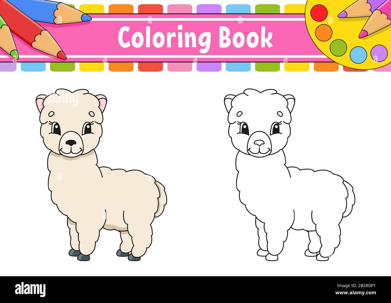 Coloring book for kids. Cheerful character. Vector color illustration ...