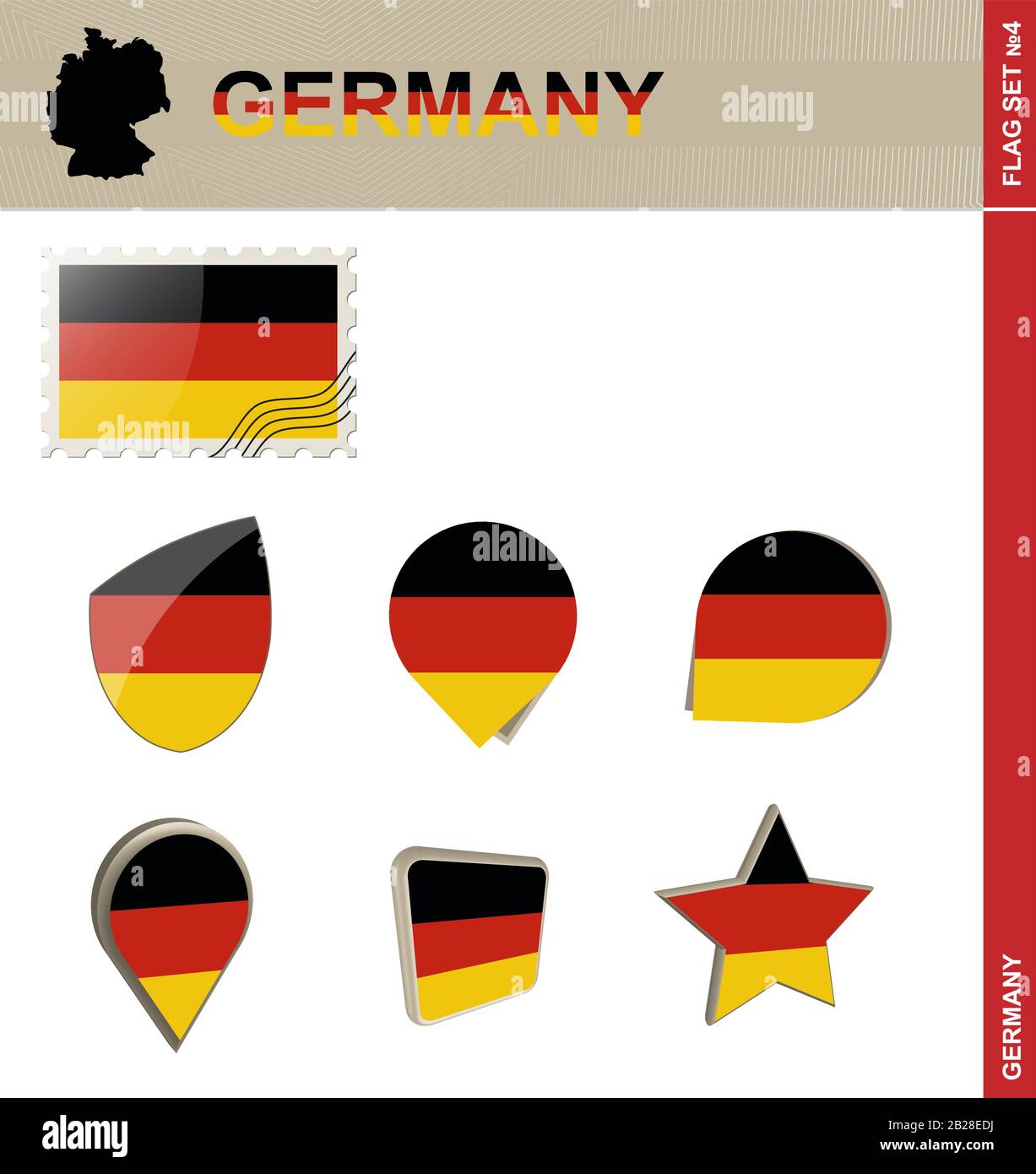Germany Flag Set, Flag Set #4. Vector. Stock Vector