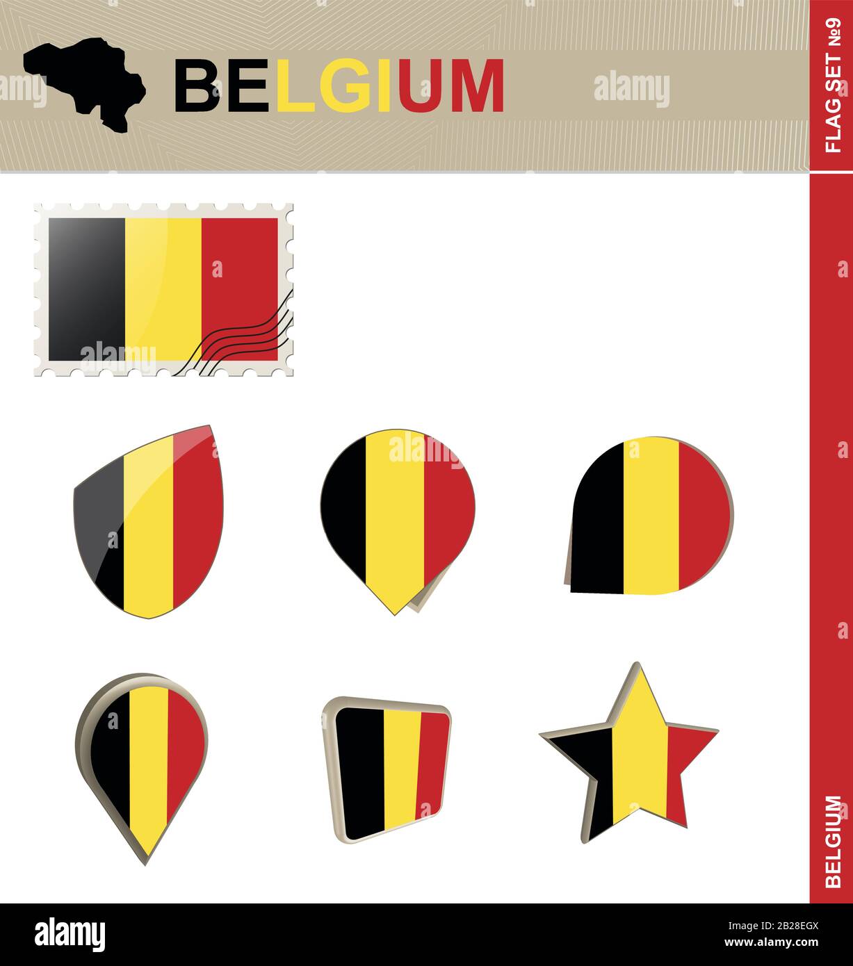 Belgium Flag Set, Flag Set #9. Vector Stock Vector Image & Art - Alamy