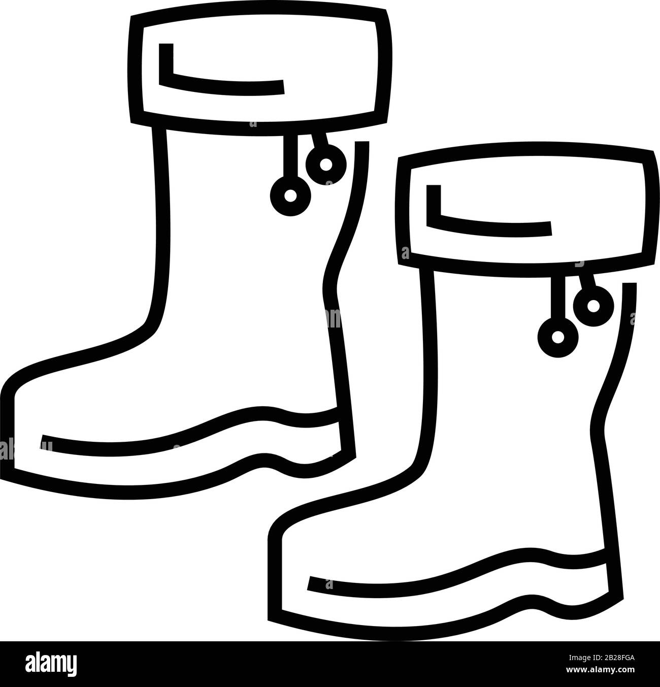 Rubber boots line icon, concept sign, outline vector illustration