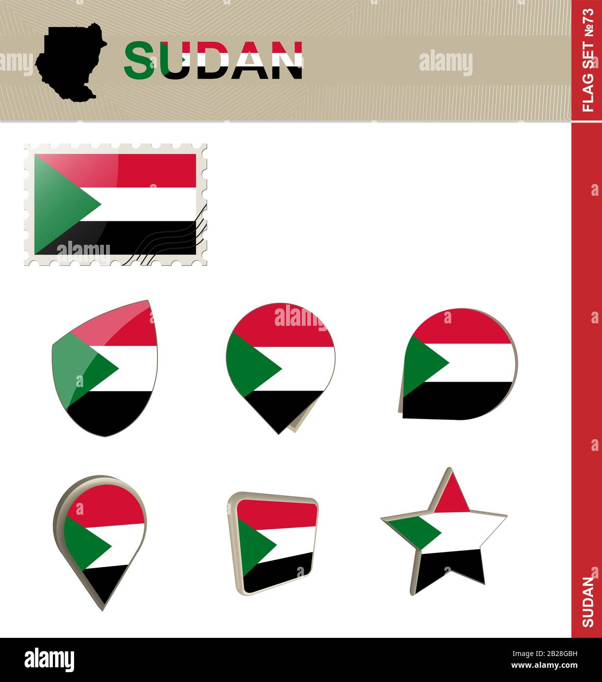 Sudan Flag Set, Flag Set #73. Vector Stock Vector Image & Art - Alamy