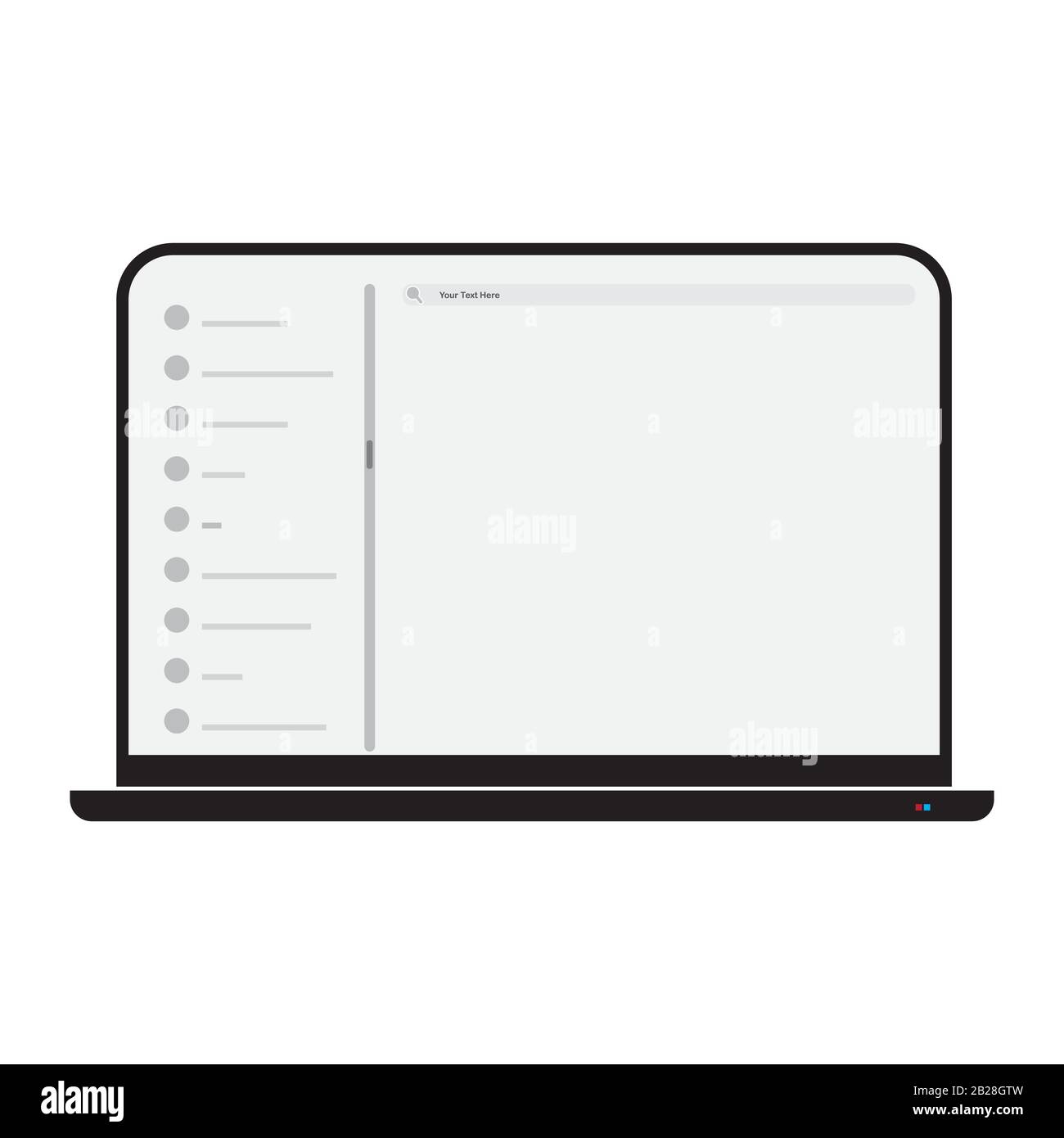 simple flat laptop icon. Laptop mock up front view Stock Vector