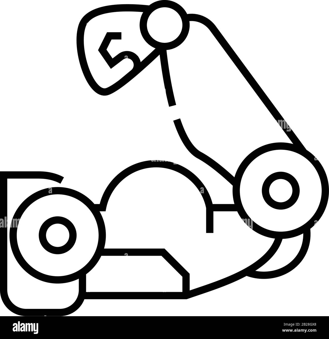 Robot power line icon, concept sign, outline vector illustration ...