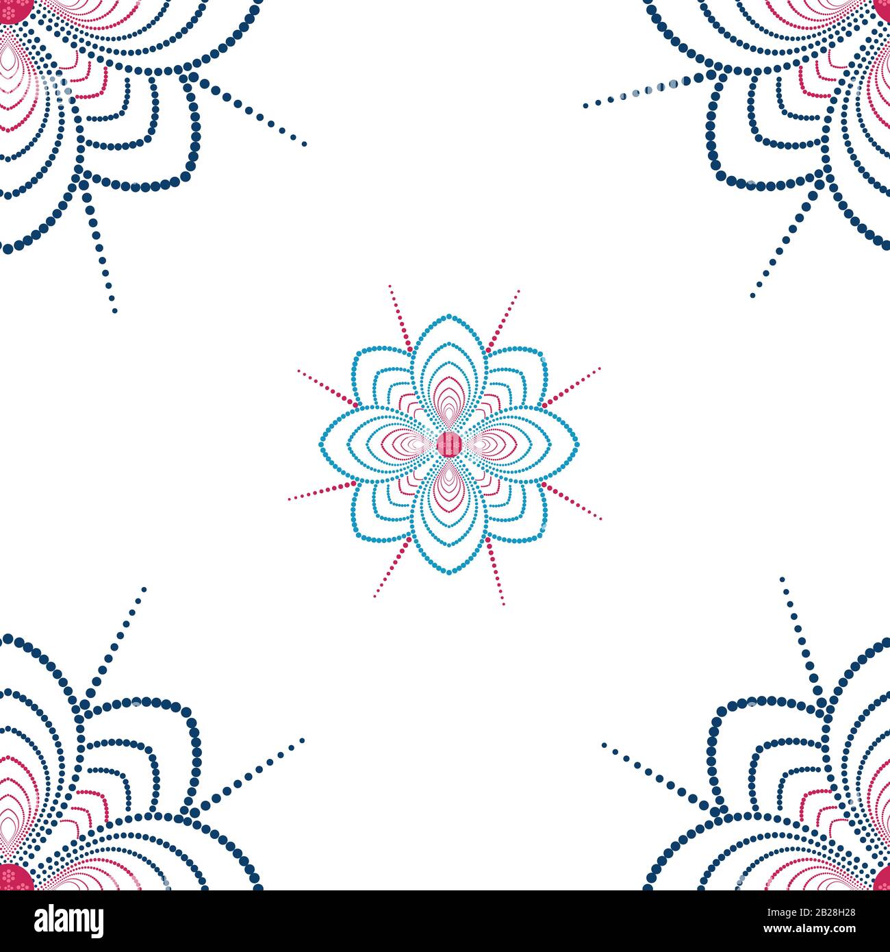 abstract geometric seamless pattern with flower dots. wallpaper decoration background Stock Vector