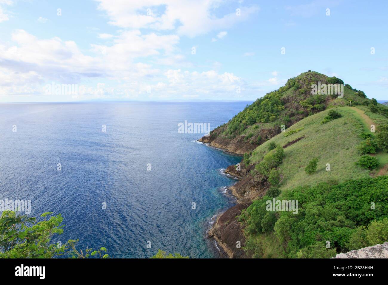 Pigeon Island National Landmark beauty in nature and breathtaking landscape and panoramic sky Stock Photo