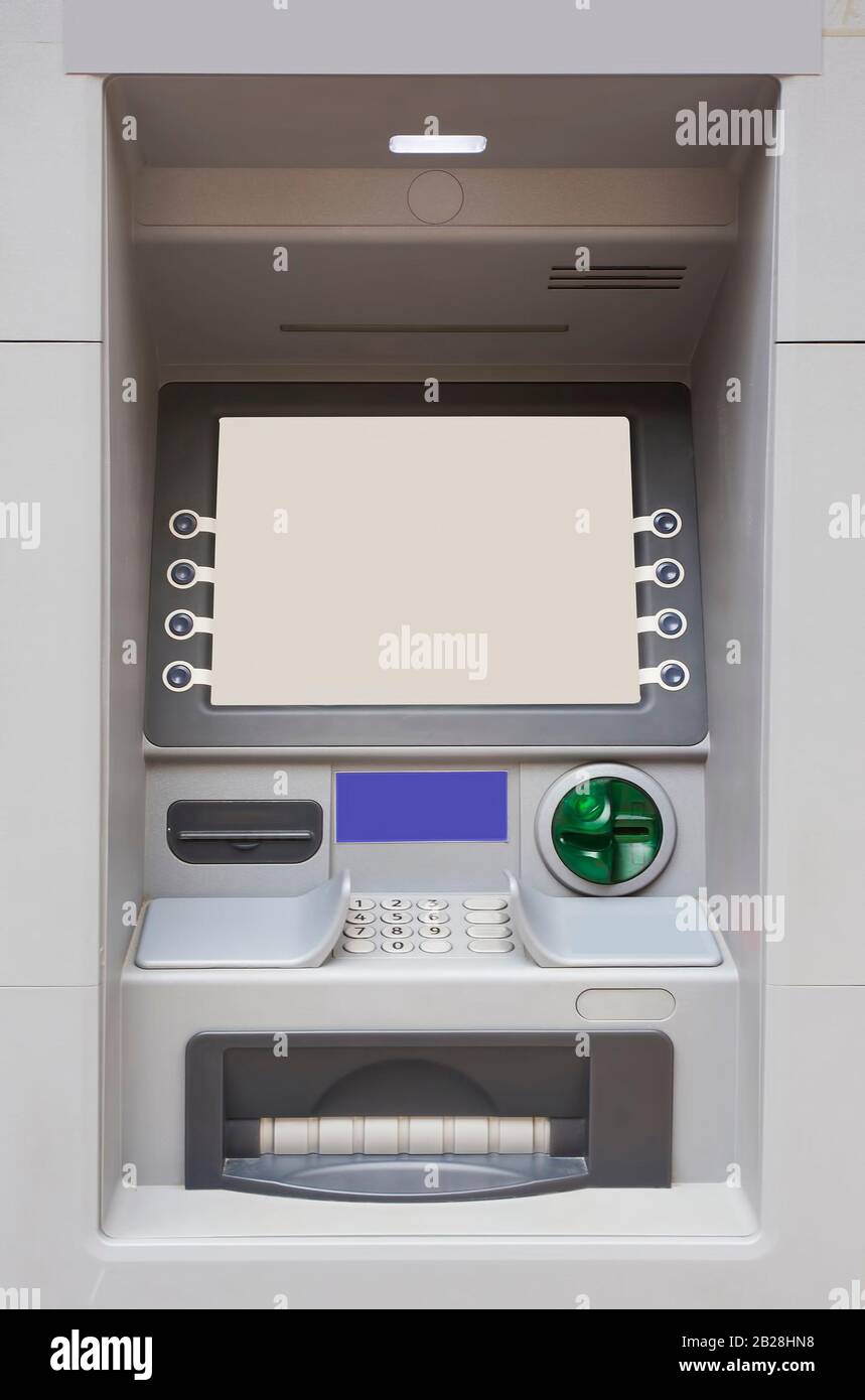 ATM machine for money withdraw Stock Photo