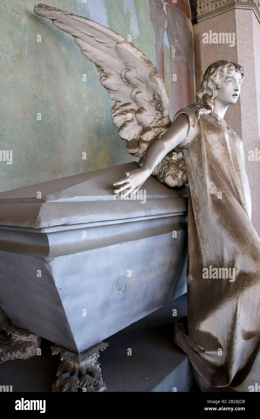 Particular of Monumental Cemetery in Milan Stock Photo