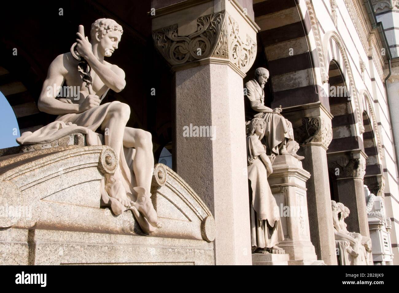Particular of Monumental Cemetery in Milan Stock Photo