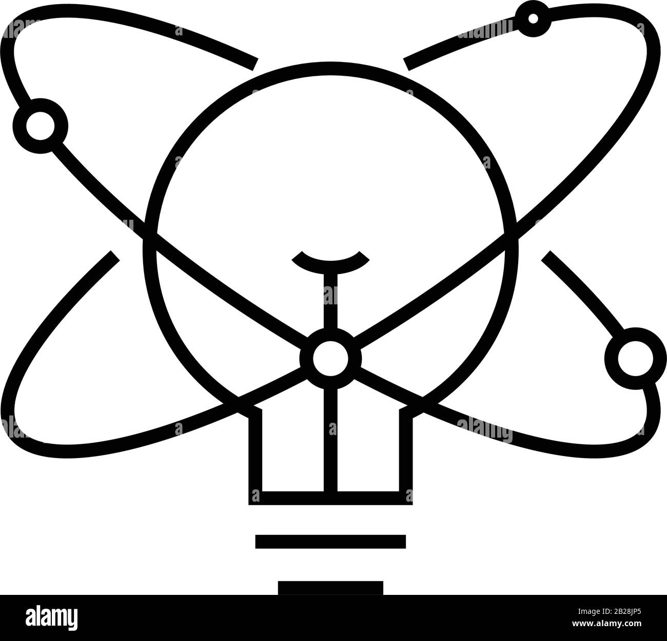 Rising idea line icon, concept sign, outline vector illustration ...
