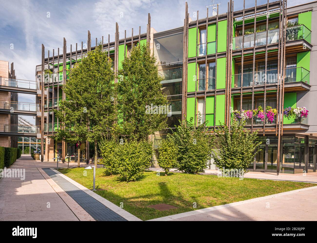 Le Albere residential district  of Trento designed by the famous Italian architect Renzo Piano, year 2013. Stock Photo