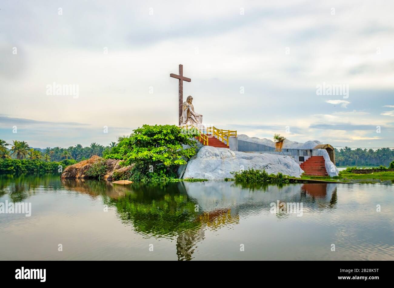 Saint Mary Statue Island in Poovar Lake, Thiruvananthapuram, Kerala, India Stock Photo Alamy
