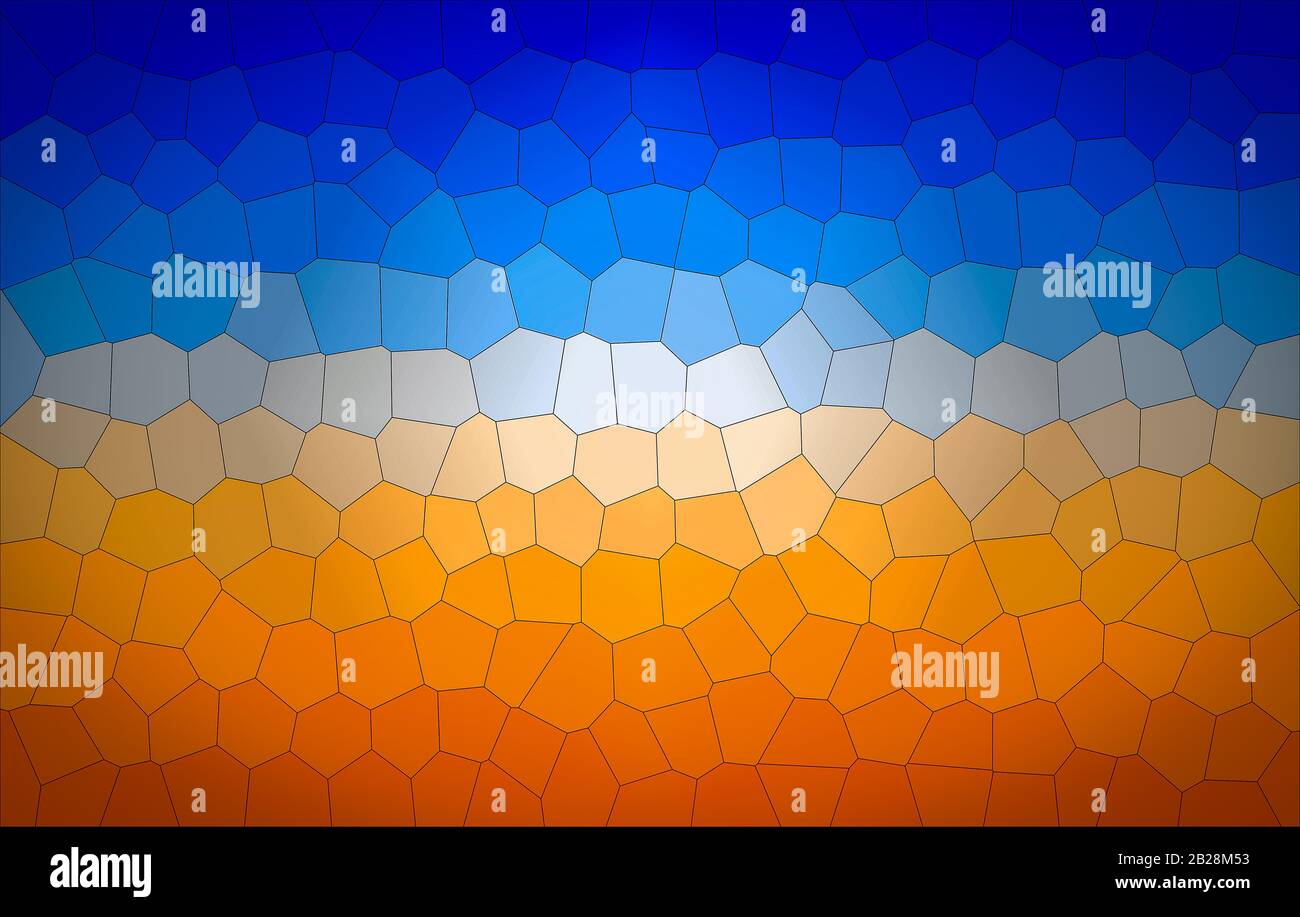 Abstract Irregular Geometric Shapes background in bright & pleasant blue &  Orange colors Stock Photo - Alamy