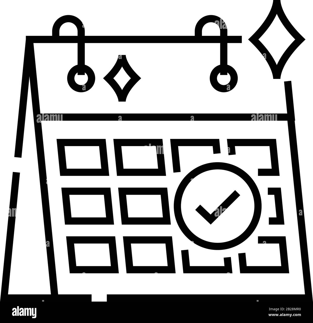 Schedule release line icon, concept sign, outline vector illustration, linear symbol. Stock Vector