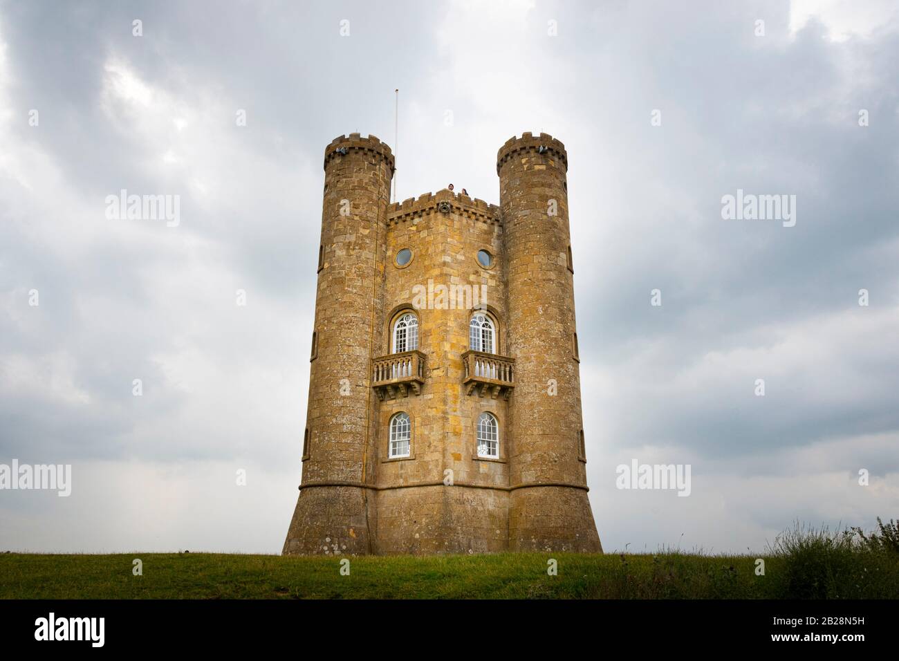 Broadway Tower, a folly on Broadway Hill, Worcestershire, Cotswolds, England Stock Photo
