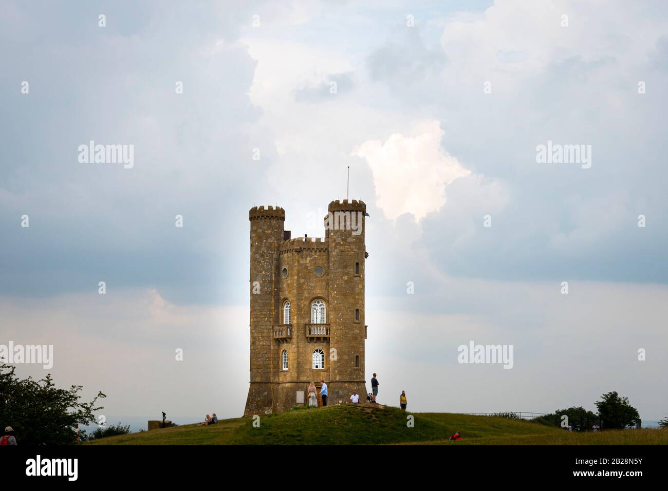 Broadway Tower, a folly on Broadway Hill, Worcestershire, Cotswolds, England Stock Photo