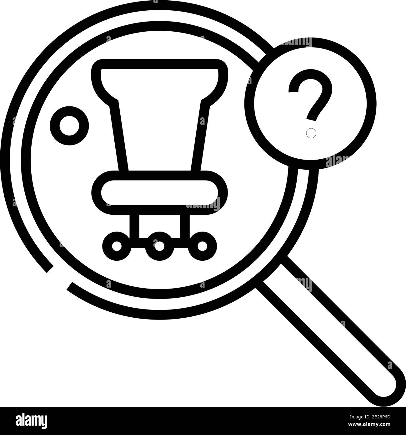 Searching Chair Line Icon Concept Sign Outline Vector Illustration