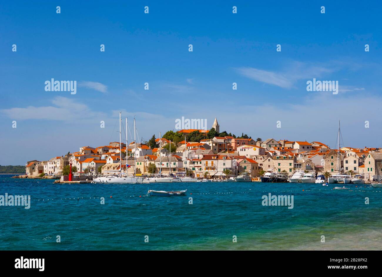 Primosten, Croatian Adriatic Coast, Central Dalmatia, Dalmatia, Croatia Stock Photo