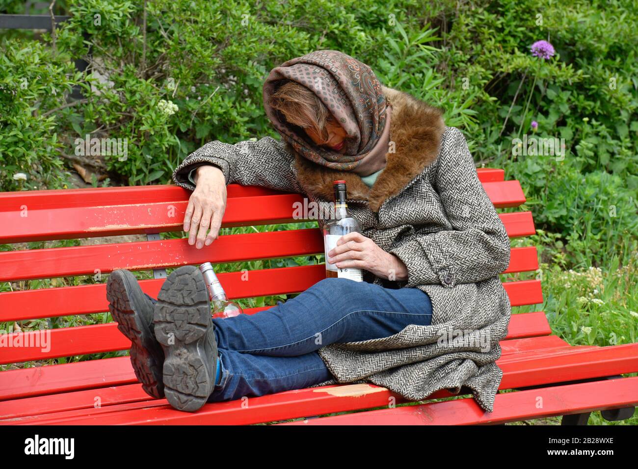 Gestelltes Symbolfoto, Alkohol, Seniorin Stock Photo - Alamy