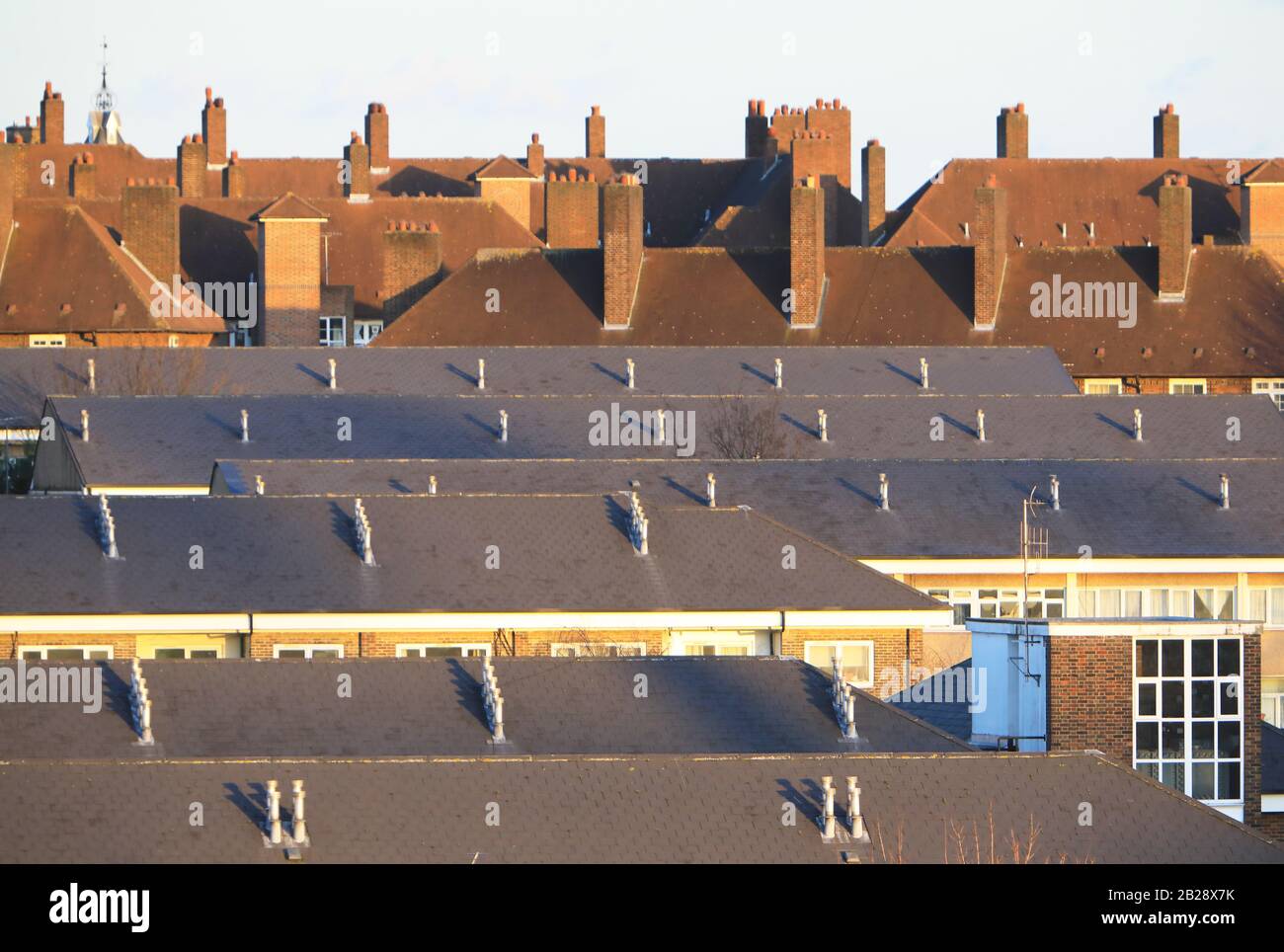 View over rooves in Islington, north London, UK Stock Photo