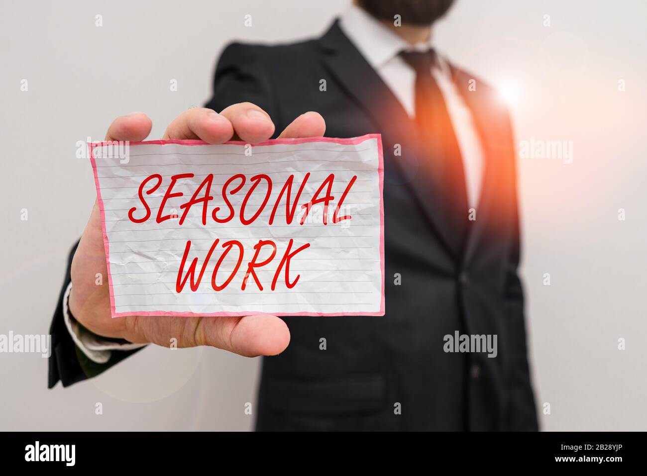 Writing note showing Seasonal Work. Business concept for Temporary