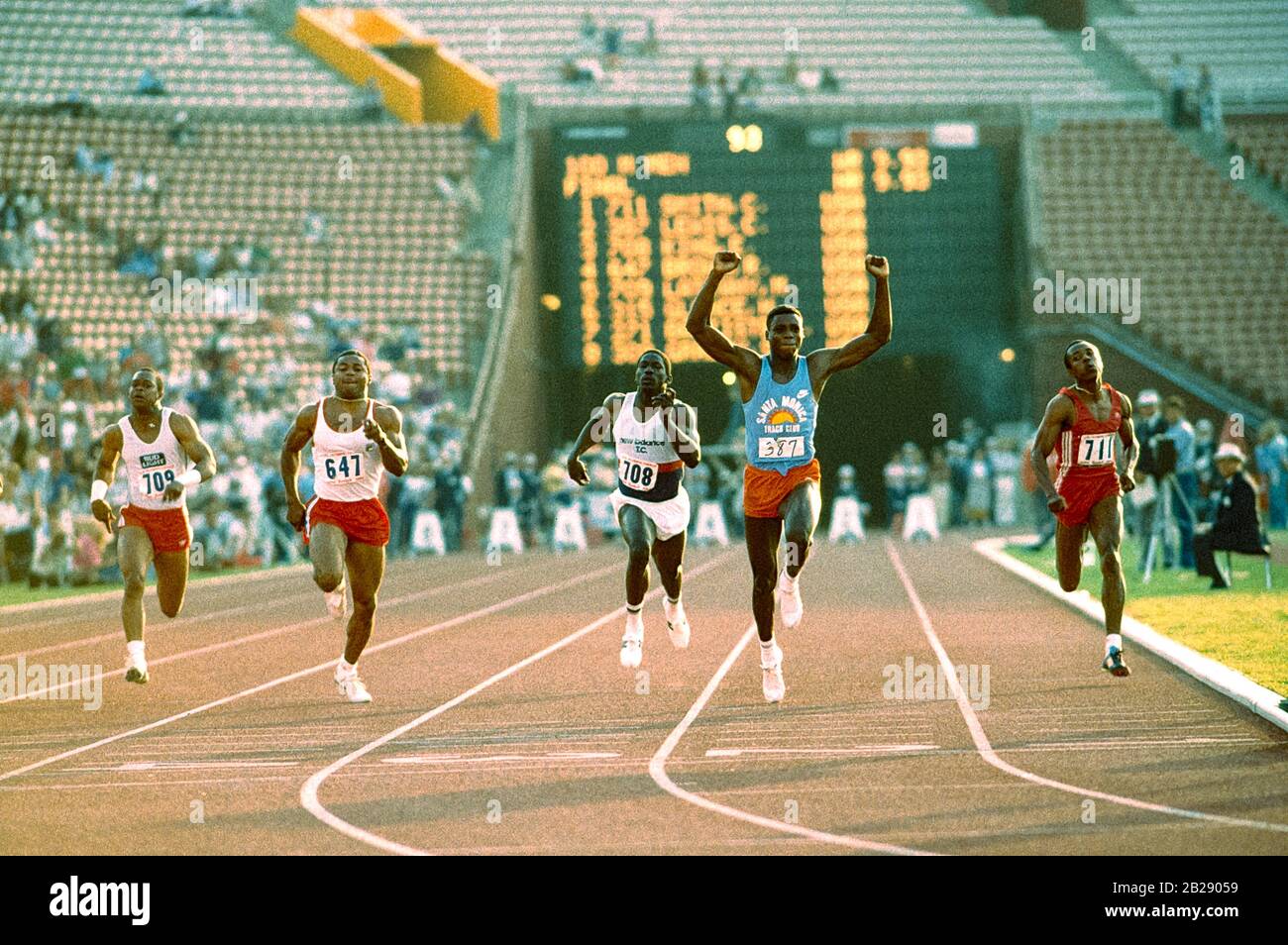 Carl Lewis winning the 100m final at the 1984 US Olympic Track and