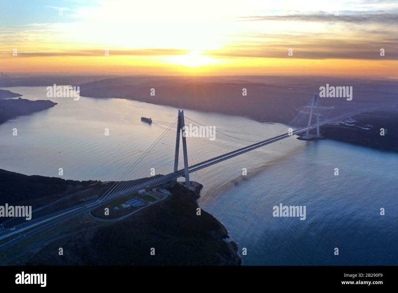 Aerial view of istanbul bosphorus at sunset Stock Photo - Alamy