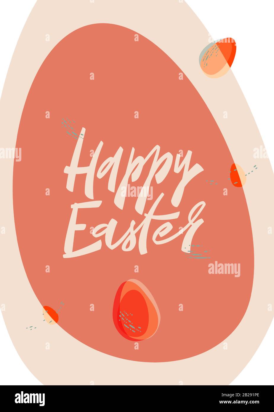 Happy Easter - simple modern handwritten greeting card. Stock Vector