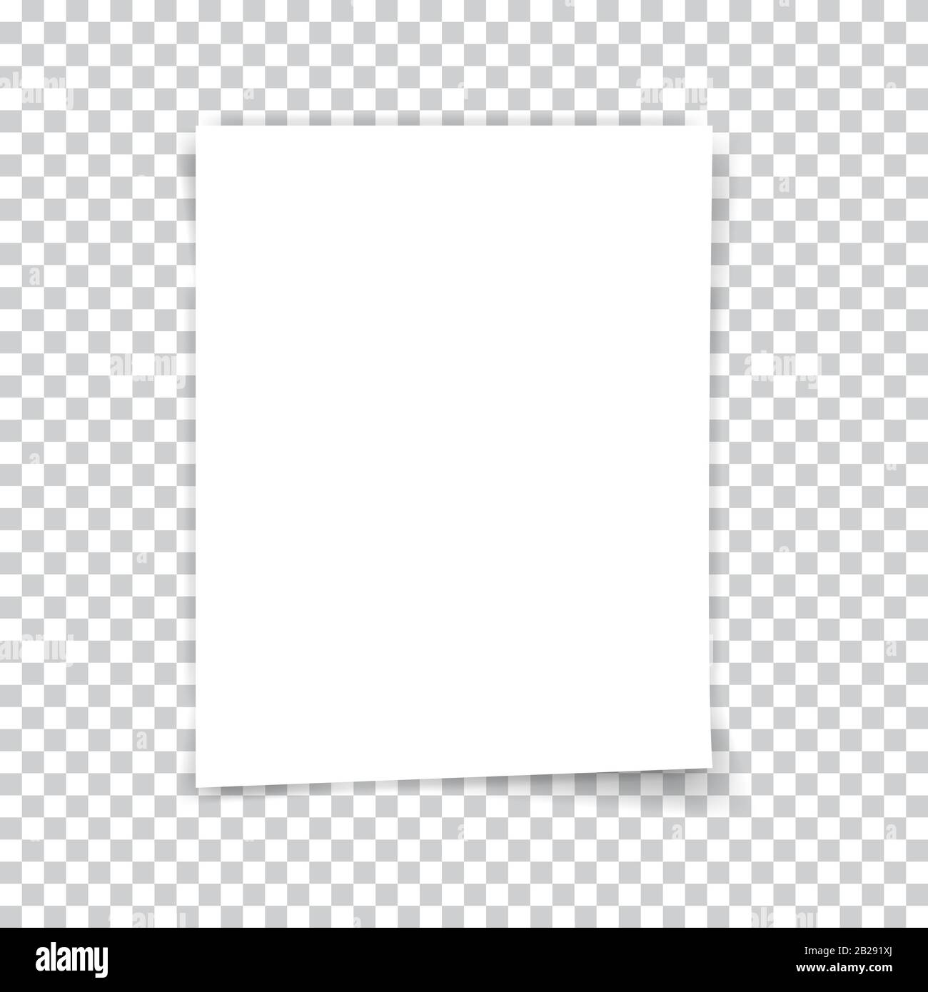 White sheet of paper on a transparent background. Vector illustration