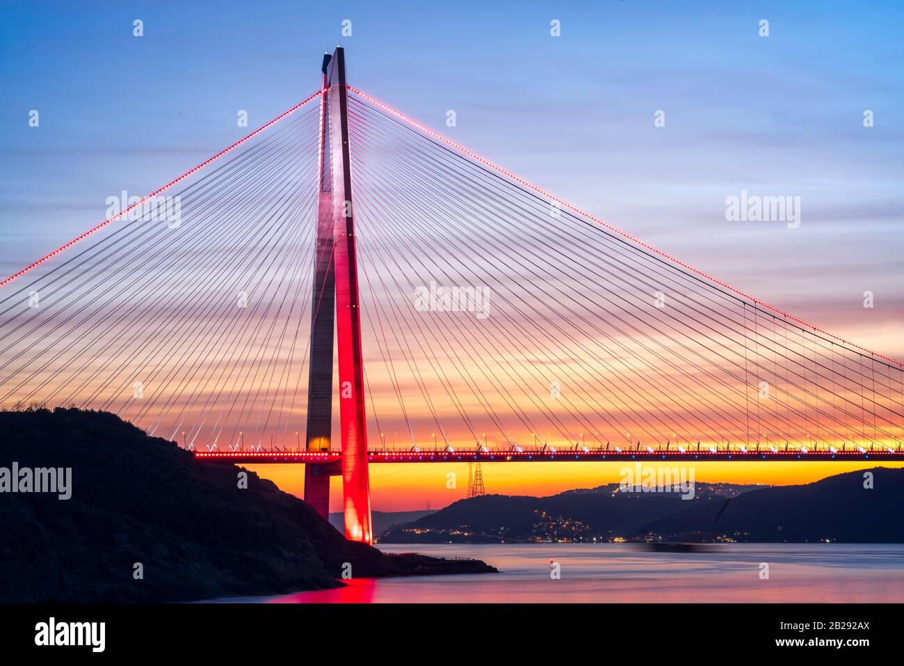 Aerial view of istanbul bosphorus at sunset Stock Photo - Alamy
