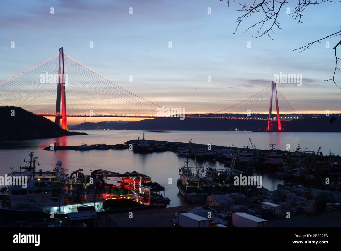 Aerial view of istanbul bosphorus at sunset Stock Photo - Alamy