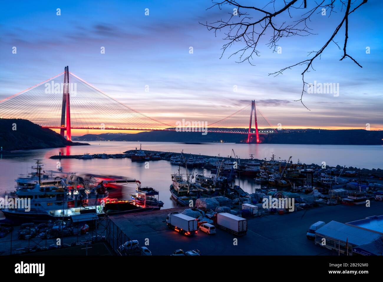 Aerial view of istanbul bosphorus at sunset Stock Photo - Alamy