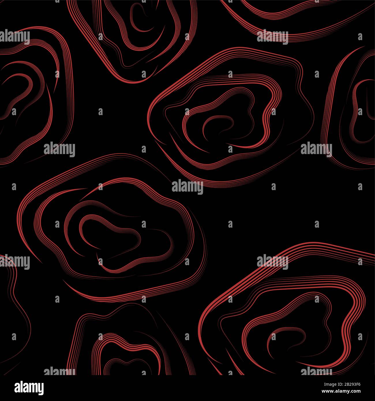 Red rose. Beautiful seamless pattern on black backdrop. Flower seamless pattern. Stock Vector