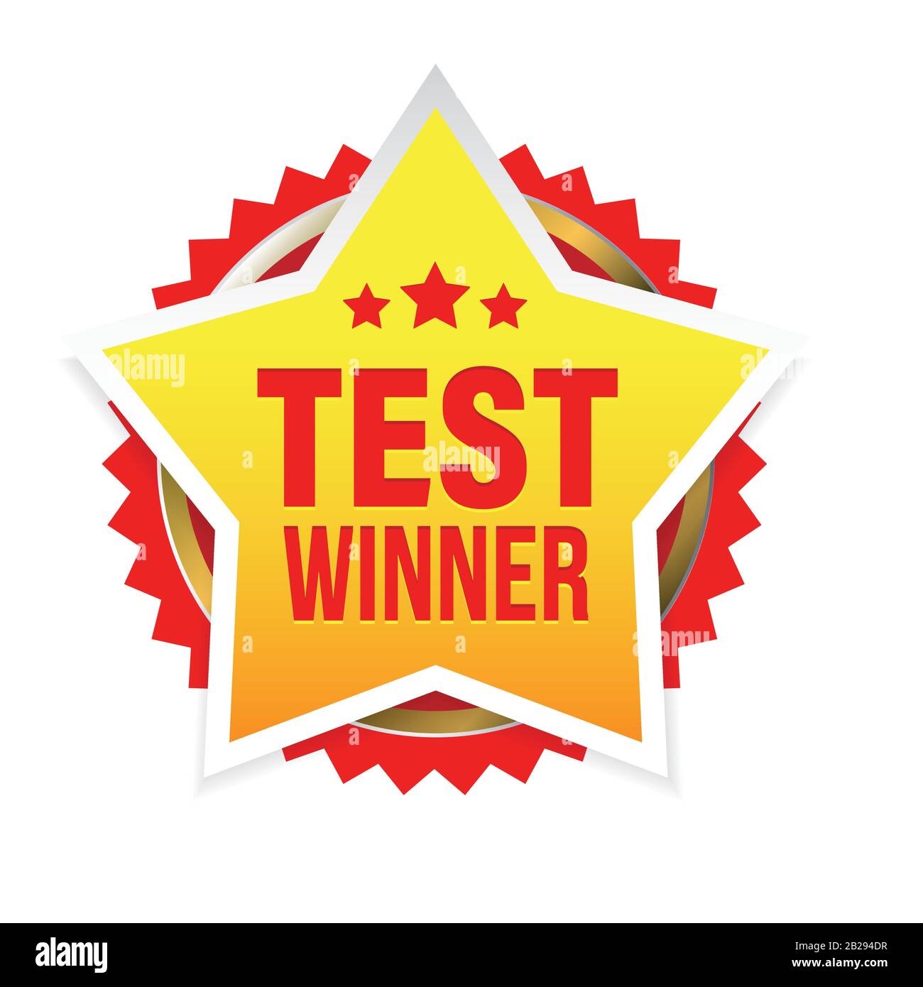 Test Winner award badge star Stock Vector
