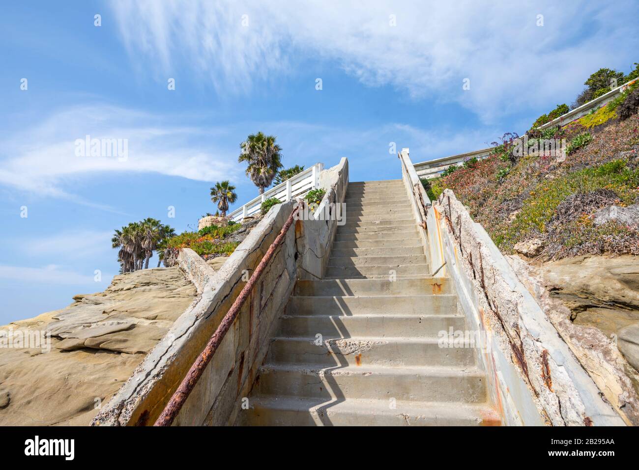 Stairs in the Bird Rock community of La Jolla, California, USA. Stock Photo