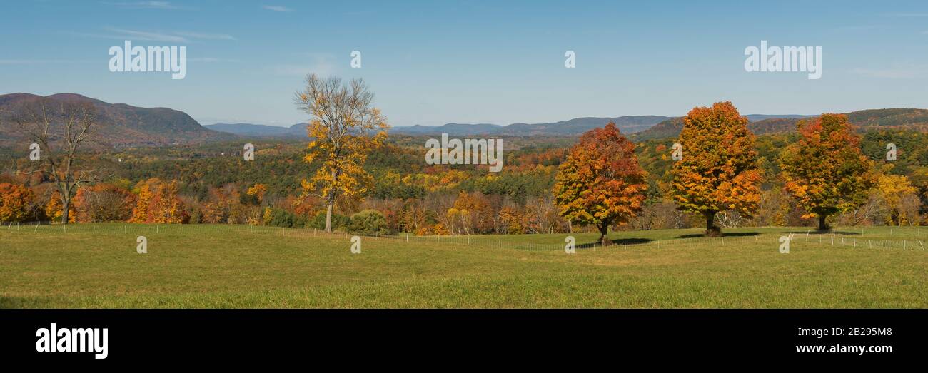 Autumn Panorama in Berkshire Hills, Massachusetts, USA Stock Photo
