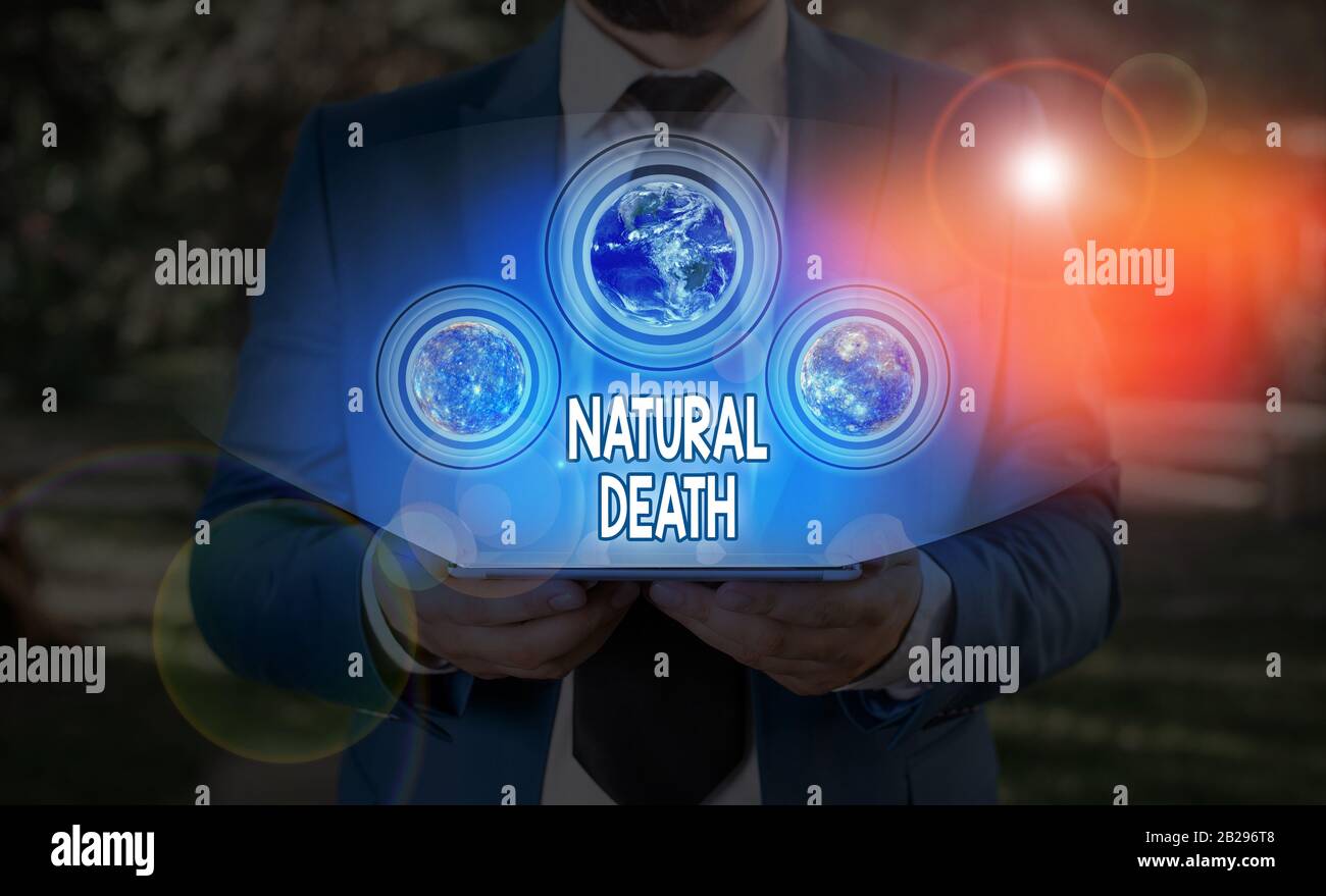 Text sign showing Natural Death. Business photo text occurring in the ...