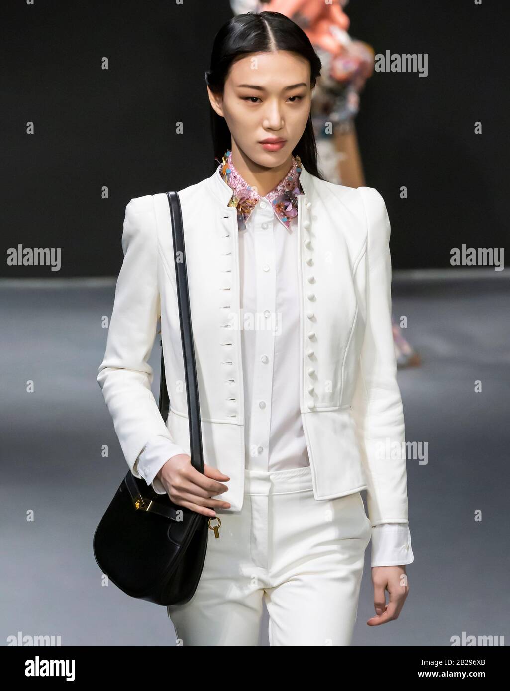 Model Sora Choi arriving for a runway show during New York Fashion Week -  Feb 13, 2018 