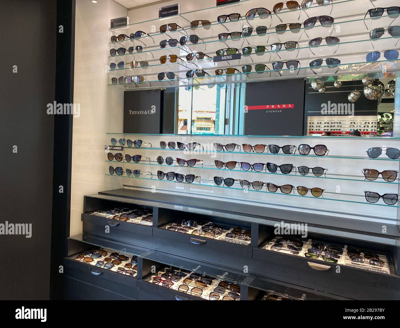 Orlando,FL/USA-2/17/20: A display of Prada Eyewear, Tiffany & Co., and  Dolce & Gabbana sunglasses at Sunglass Hut retail store at a mall Stock  Photo - Alamy